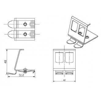 Hutschienen-Adapter unbestückt, für 2 Keystones