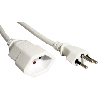 Netzkabel Verlängerung Weiss, T12 auf Buchse T13