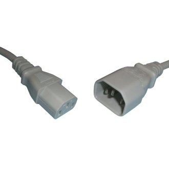 Netzkabel Verlängerung IEC60320 C14 auf C13, Weiss