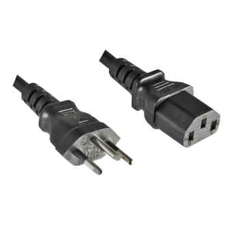 CH-Apparate-Netzkabel T12 auf C13, Schwarz