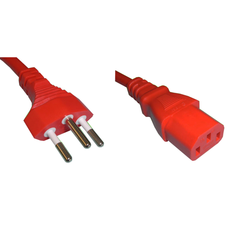CH-Apparate-Netzkabel T12 auf C13, Rot