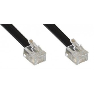 Tel. Anschlusskabel RJ11 - RJ11 (6/4), Kabel flach