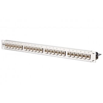 19" 1HE Modulträger ALU für 24 Einzelmodule Keystone