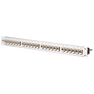 19" 1HE Modulträger ALU für 24 Einzelmodule Keystone