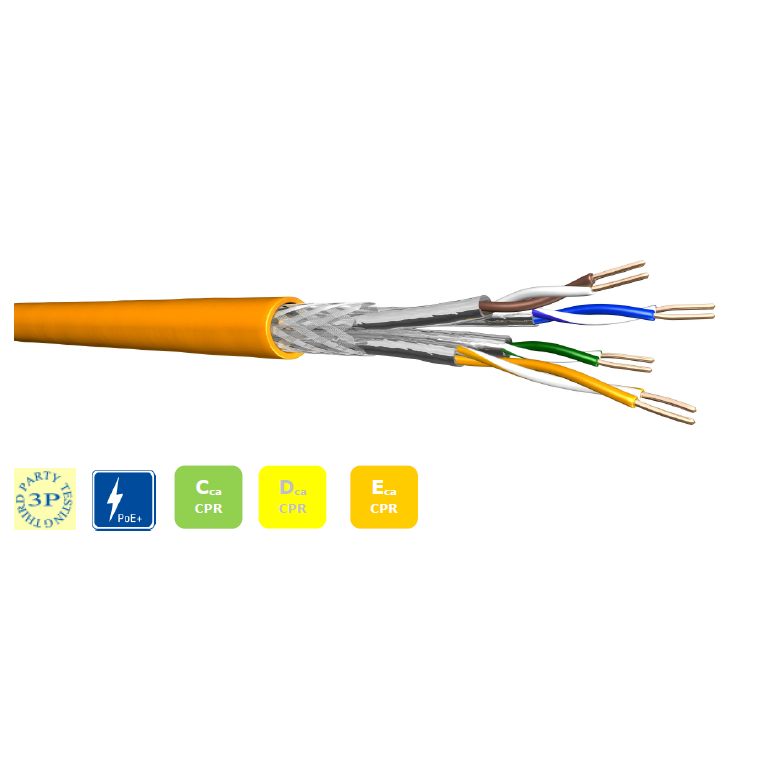 Datenkabel CAT 7,  Cca, AWG23 1000 MHz, 500m Trommel