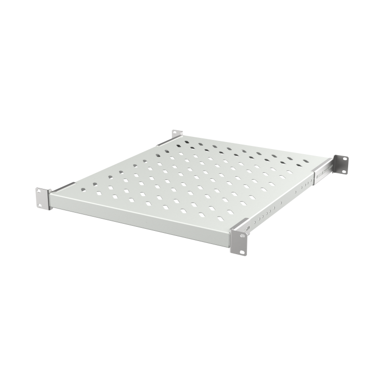 19" 1HE Fachboden 4-Punkt- Befestigung,  Für 600mm tiefes Rack