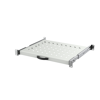 19" 1HE Fachboden, Ausziehbar, Für 600mm tiefe Rack