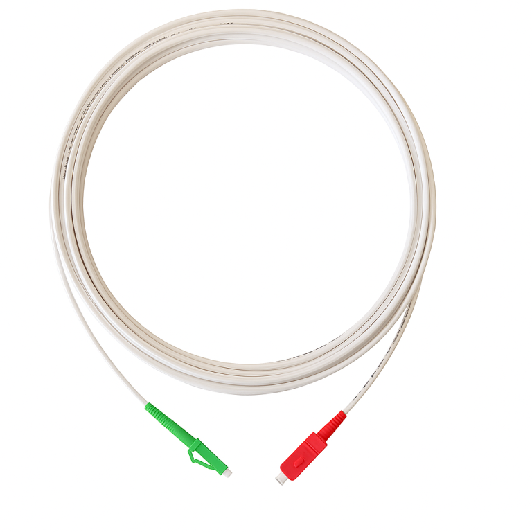 FTTH Patchkabel LC APC - SC UPC (rot) Simplex gehärteter Mantel
